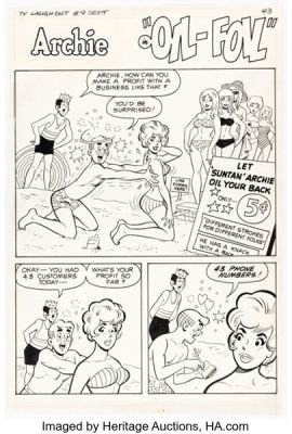 Al Hartley Archie’s TV Laugh-Out #9 "Oil-Foil" Complete 5-Page Story Original Art (Archie, 1971). (Total: 5 Original Art) | Heritage