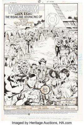 Joe Staton and Ian Gibson Millennium #8 Splash Page 1 Original Art (DC, 1988).