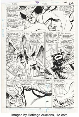 John Byrne and Dick Giordano Action Comics #588 Hawkman and Hawkwoman Story Page 20 Original Art (DC, 1987). | Heritage