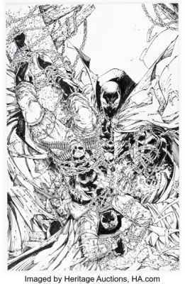 Brett Booth and Adelso Corona Gunslinger Spawn #9 Variant Cover Original Art (Image, 2023). | Heritage