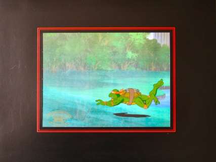 "TMNT Teenage Mutant Ninja Turtle" - Original Animation Production Cel with Copy Background - and Certificate of Authencity - (1987/1996) | Catawiki