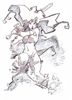 Alfonso Azpiri | Azpiri - Red Sonja Prelim | ComicArtFans Classifieds