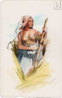 Bourgeon (François) | Jeune fille dans les broussailles | Millon