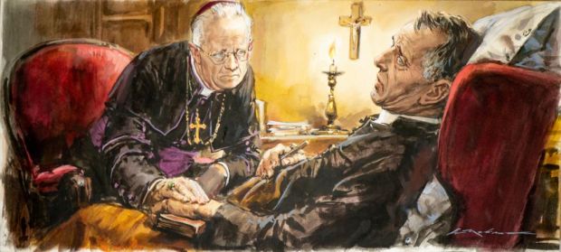 MOLINO WALTER (1915 - 1997) - Two men of the church | Capitolium Art
