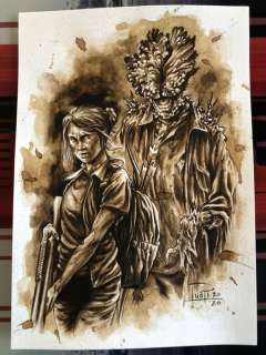 Original Coffee Painting - ELLIE (The last of us) - Coffeenktober (Inktober) (2020) | Catawiki