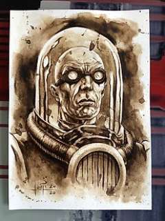 Original Coffee Painting - MR. FREEZE ( Dr. VÃ­ctor Fries ) - Original Art (2020)