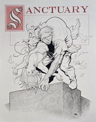 Illustrazione Originale Frank Cho Hunchback of Notre Dame | Venere Comic Art