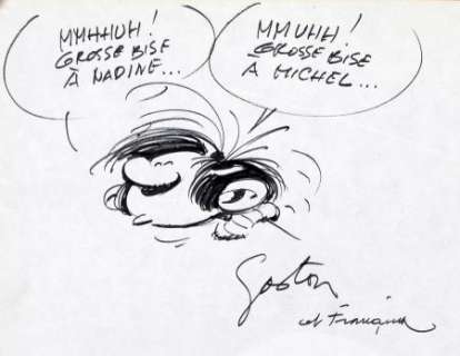 Franquin | Franquin Gaston dédicace feutre | JeanMichel.net