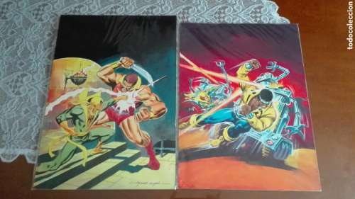 2 portadas originales comic vertice tabla firmados lopez espi