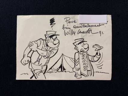 Lambil, Willy - Dessin original dédicacé - Les Tuniques Bleues - (1991) | Catawiki