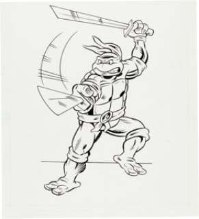 Unknown Coloring Book Artist - Teenage Mutant Ninja Turtles Illustration Original Art (undated).... | Heritage