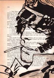 Corto Maltese - A. Boriani - Dipinto a mano su pagina di libro antico - omaggio a CM - Loose page | Catawiki