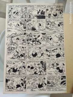 JUAN MARTINEZ OSETE (CAPITAN TRUENO) (MURCIA 1921 - 2002) DIBUJO ORIGINAL TINTA LA FAMILIA A AÑOS 50