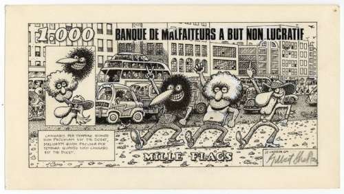 Shelton, Gilbert - Dessin original - Freak Brothers - Billet de banque - (2000) | Catawiki