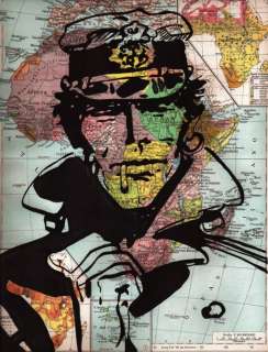 Andrea Boriani | Corto Maltese - Andrea Boriani - cartina antica (1939) hand painted - Page volante | Catawiki