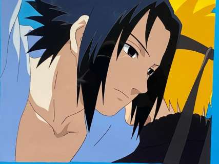 Studio Pierrot | Naruto: Shippuden - Animation cel of Naruto and Sasuke - VERY RARE, NO RESERVE! | Catawiki