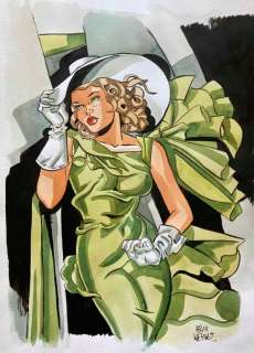 Meynet, Félix | Meynet, Félix - Dessin original couleur - Projet de l’Hommage Ã  Tamara de Lempicka - (2019) | Catawiki