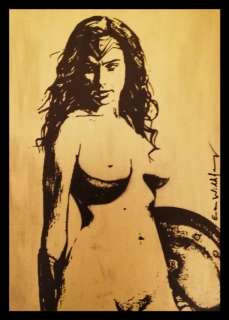 Emma Wildfang | Wildfang, Emma - Acrylic on cardboard - Wonder Woman in expectation - (2021) | Catawiki