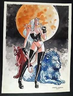 Giancarlo Caracuzzo | Giancarlo Caracuzzo - Illustrazione Originale "Felina" - Firmata - Page volante - Exemplaire unique - (2015) | Catawiki