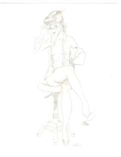 Michael Dooney - Naughty Secretary Pencil Commission - 2005 Signed