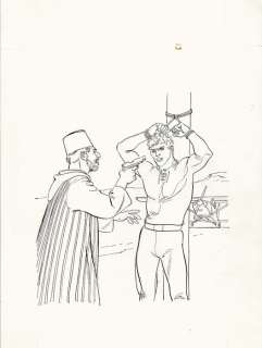 Roberto Diso | Mister No #185 - Roberto Diso - bozzetto/studio di copertina originale "La Diga nel Deserto" - Page volante - Exemplaire unique - (1990) | Catawiki