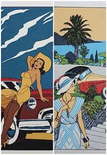 Berthet, Philippe / Giardino, Vittorio - 2x Sérigraphie - Pin-Up & Cars - (1990) | Catawiki