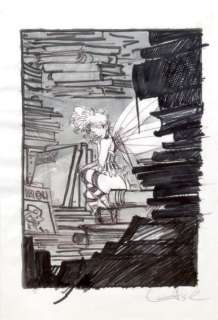 Loisel | Â«ClochetteÂ». Dessin pour un ex-libris. Encre de Chine et stylo bille. | Tessier Sarrou