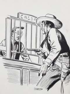 Sergio Tarquinio | Coyote n. 64 - Sergio Tarquinio - Illustrazione Originale "El Coyote: Non Ti Muovere, Non Gridare" - Firmata - Page volante - Exemplaire unique | Catawiki