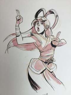 Barbucci, Alessandro | Barbucci, Alessandro - Dessin original en couleur - EkhÃ¶ monde miroir | Catawiki