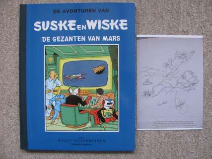 Willy Vandersteen / Paul Geerts | Suske en Wiske - De Gezanten van Mars - Grootformaat album met pentekening door Paul Geerts - Cartonné - EO - (2015) | Catawiki