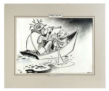 LYNDON B. JOHNSON/VIETNAM-RELATED POLITICAL CARTOON ORIGINAL ART PAIR. | Hake’s