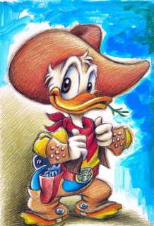 Joan Vizcarra | Donald Cowboy - Giclée Hand Signed & Embellished By Joan Vizcarra - Canvas | Catawiki