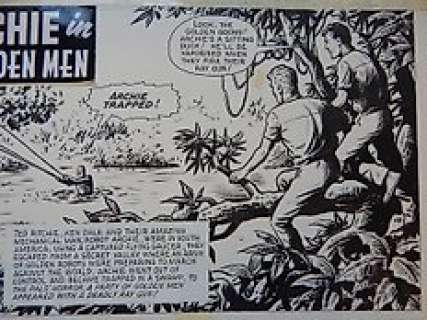 Kearon, Ted | Kearon, Ted - Originele pagina - Archie, de man van Staal - Robot Archie in Menage of the Golden Men - (1966) | Catawiki