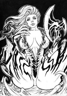 Carnage Mary Jane Original Ink art by LC Freitas | Raremarq