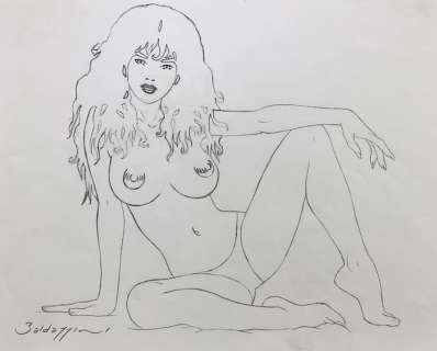 Roberto Baldazzini | Roberto Baldazzini - Disegno originale a matita - firmato - Page volante | Catawiki