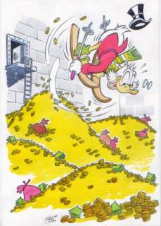 Xavi (Xavier Vives Mateu) | SCROOGE - Dibujo original - SCROOGE, skiing at the money bin - XAVI - (2021) | Catawiki