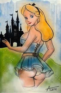 Alvin Silvrants | Alice in Wonderland - Original drawing in colour by Alvin Silvrants - Alice Ass | Catawiki