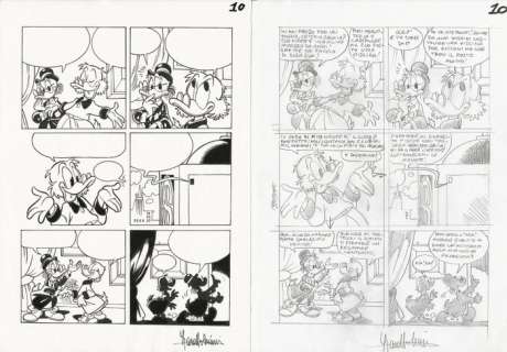 Lara Molinari | I Classici di Walt Disney seconda serie #523 - Lara Molinari - tavola originale + preparatorio "Paperinik l’inafferrabile Vendicatore" - Page volante - Exemplaire unique - (2021) | Catawiki