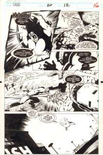 Scott Benefiel - cage #20 p. 12 - thing and human torch vs. Luke cage - 1993