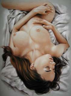 Sly | Sly - Original drawing in colour - Nude woman - Size: 31 x 42 cm. - (2021) | Catawiki