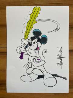Lara Molinari | Lara Molinari - Disegno Originale - "Topolino - Star Wars" - Page volante - Exemplaire unique - (2016) | Catawiki