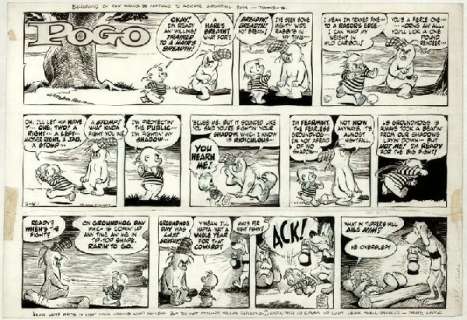 72: Kelly Pogo Sunday 2/9/64 original comic art | Russ Cochran