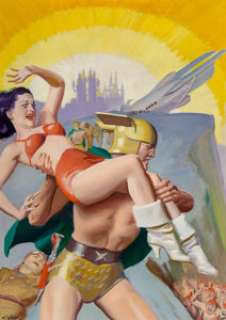 Hugh Joseph Ward (American, 1909-1945)
 Loot for the Lords of Doom, Spicy-Adventure Stories cover, August 1940
 Oil on c... | Heritage