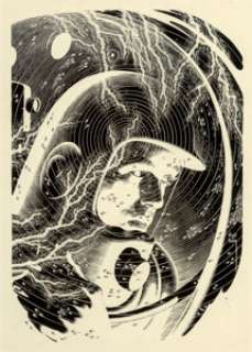 Virgil Finlay (American, 1914-1971)
 Within the Venusian Atmosphere, The Complete Book of Space Travel interior illustrati... | Heritage