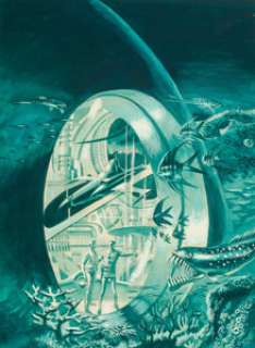 Wally Wood (American, 1927-1981)
 Undersea City book cover, 1958
 Acrylic on board
 16-3/4 x 12 in.
 Signed lower right... | Heritage