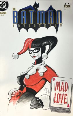 THE BATMAN ADVENTURES BLANK COVER WITH ORIGINAL DRAWING BY OLIVIER VATINE - HARLEY QUINN N°2 | Pulp’s