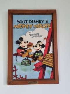 Walt Disney | Walt Disney - Relief Wandbord - Mickey Mouse in building a building - 60cm - (2001) | Catawiki