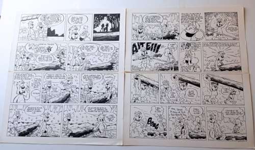 Henri Dufranne | Dufranne, Henri - 2 planches originales Gai Luron - Gag complète - (1976) | Catawiki