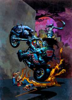 Simon Bisley - the lobo gallery: portraits of a bastich #1 huge cover painting (one of the best lobo covers ever! ) 1995