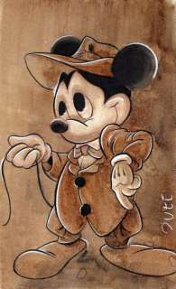 Guti, Coffee Artist | Mickey Mouse - "Vintage Suit" - Original Coffee Painting - Guti Signed - Original Coffee Art | Catawiki